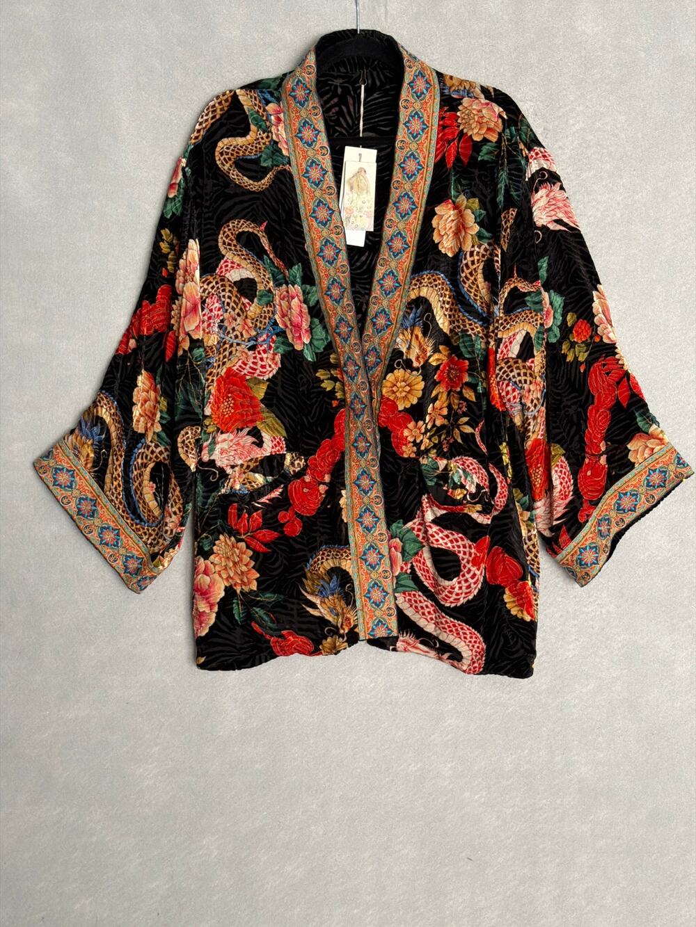 Johnny Was Merhawi Kimono Jacket (Reversible) Levi Burnout Women's XL NEW